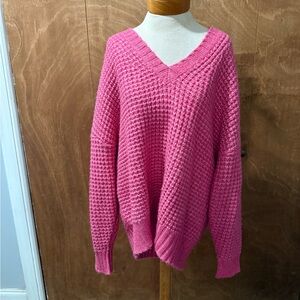 American Eagle Whoa So Cozy Waffle V-Neck Sweater